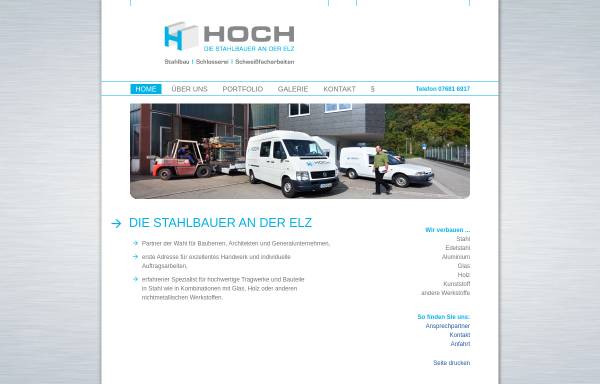Vorschau von www.hoch-sb.de, Hoch Stahlbau GmbH