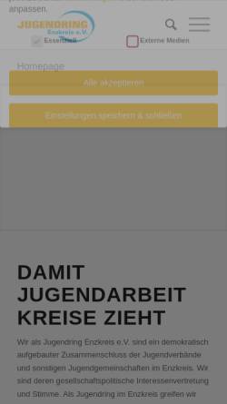 Vorschau der mobilen Webseite www.jugendring-enzkreis.de, Jugendring Enzkreis e.V.
