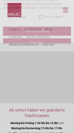 Vorschau der mobilen Webseite www.hhjc.de, Heintel Hummel Jirowetz & Collegen Steuerberatungsgesellschaft mbH