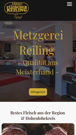 Vorschau der mobilen Webseite www.metzgerei-reiling.de, Fleischerfachgeschäft Reiling e.K.