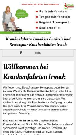 Vorschau der mobilen Webseite krankenfahrten-irmak.de, Krankenfahrten Irmak