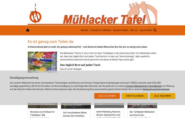 Vorschau von www.muehlacker-tafel.com, Mühlacker Tafel e.V.