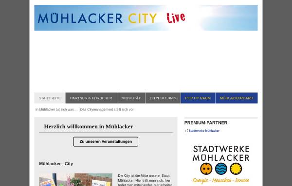 Vorschau von www.city-muehlacker.de, Citymanagement Mühlacker