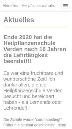 Vorschau der mobilen Webseite www.heilpflanzenschule-verden.de, Heilpflanzenschule Verden
