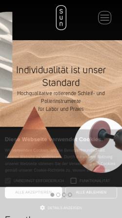 Vorschau der mobilen Webseite www.sungmbh.de, Sun Oberflächentechnik GmbH