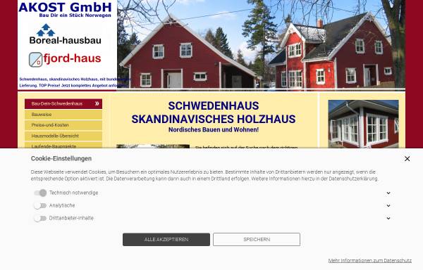 Vorschau von www.bau-dein-schwedenhaus.de, Baubüro Süd der Akost GmbH