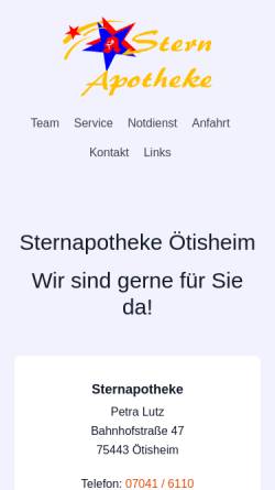 Vorschau der mobilen Webseite www.sternapotheke-oetisheim.de, Sternapotheke, Petra Lutz e. K.