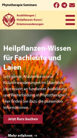 Vorschau der mobilen Webseite phytotherapie-seminare.ch, Martin Koradi
