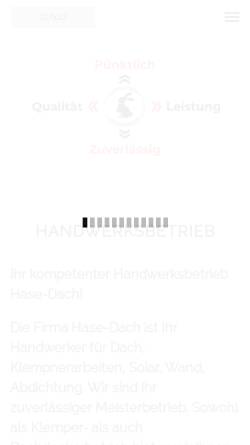 Vorschau der mobilen Webseite hase-dach.de, Hase-Dach Hasan Ramadani