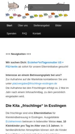 Vorschau der mobilen Webseite www.frischlinge-esslingen.de, Frischlinge e.V.