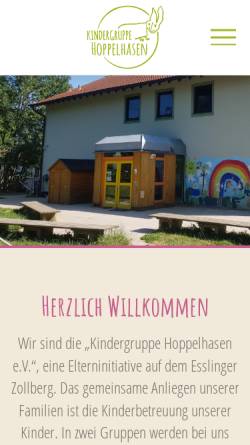Vorschau der mobilen Webseite www.hoppelhasen.de, Kindergruppe Hoppelhasen Esslingen e.V.