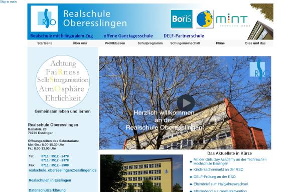 Vorschau von www.rso-esslingen.de, Realschule Oberesslingen