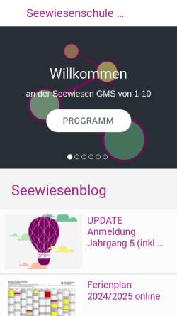 Vorschau der mobilen Webseite www.seewiesenschule.de, Seewiesenschule