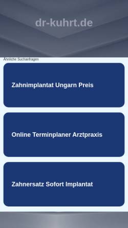 Vorschau der mobilen Webseite www.dr-kuhrt.de, Dr. med. Dietmar Kuhrt