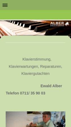 Vorschau der mobilen Webseite www.klavierhaus-alber.com, Klavierhaus Alber