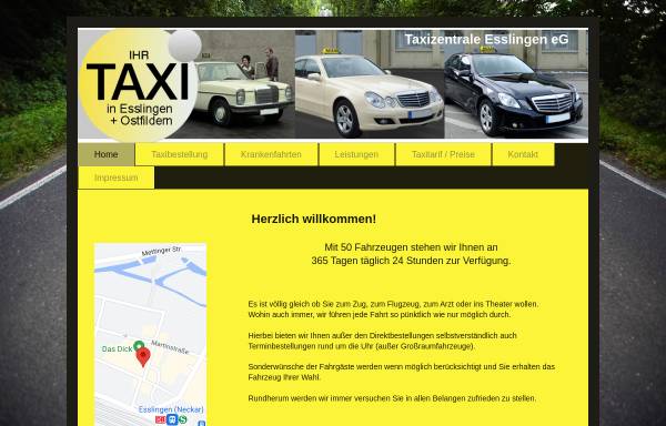 Vorschau von www.taxizentraleesslingen.de, Taxizentrale Esslingen