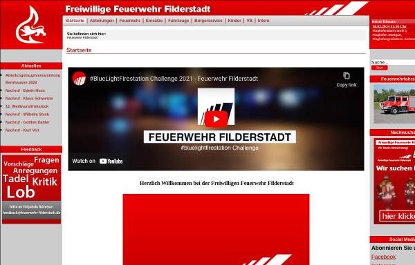Vorschau von www.feuerwehr-filderstadt.de, Freiwillige Feuerwehr Filderstadt