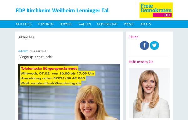 Vorschau von www.fdp-kirchheim-teck.de, FDP Kirchheim unter Teck