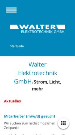Vorschau der mobilen Webseite www.walter-elektrotechnik.de, Walter Elektrotechnik GmbH
