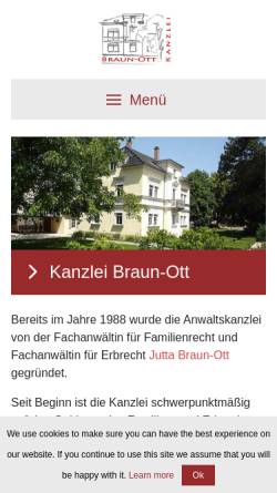 Vorschau der mobilen Webseite www.braun-ott.de, Kanzlei Jutta Braun-Ott