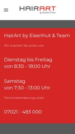 Vorschau der mobilen Webseite www.hairart-team.de, Hairart