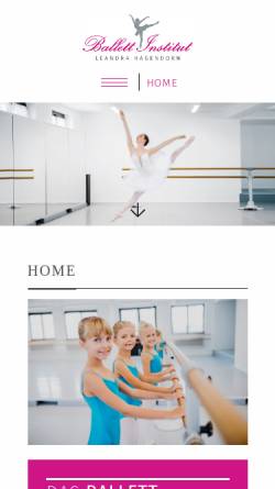 Vorschau der mobilen Webseite www.ballett-institut.de, Ballett-Institut Leandra Hagendorn