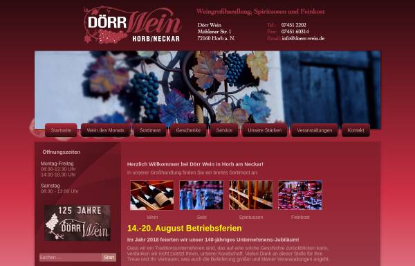 Vorschau von www.doerr-wein.de, Weingroßhandlung, Spirituosen und Feinkost Dörr