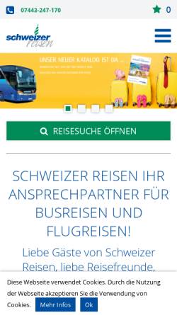 Vorschau der mobilen Webseite www.schweizer-reisen.de, Schweizer Reisen Verkehr & Touristik GmbH