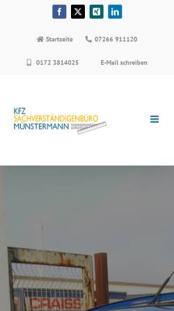 Vorschau der mobilen Webseite www.die-kfz-sachverstaendige.de, Kfz-Sachverständigenbüro Münstermann