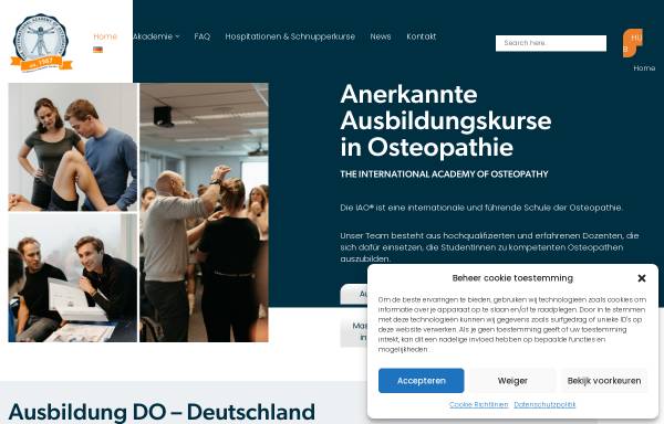 Vorschau von www.osteopathie.eu, The International Academy of Osteopathy