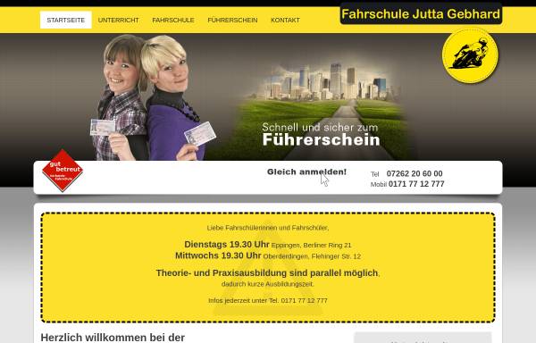 Vorschau von www.fahrschule-jutta-gebhard.de, Fahrschule Jutta Gebhard