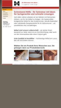 Vorschau der mobilen Webseite www.schreinerei-hoefle.de, Schreinerei Höfle
