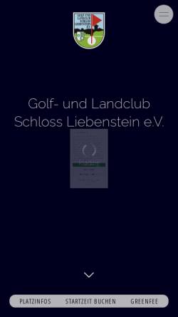 Vorschau der mobilen Webseite www.golfclubliebenstein.de, Golf- und Landclub Schloss Liebenstein e.V.