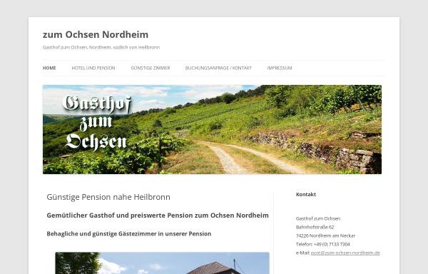Vorschau von www.zum-ochsen-nordheim.de, Gasthof Zum Ochsen