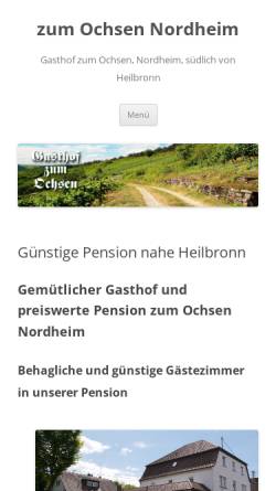 Vorschau der mobilen Webseite www.zum-ochsen-nordheim.de, Gasthof Zum Ochsen