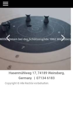 Vorschau der mobilen Webseite schuetzengilde-weinsberg.de, Schützengilde Weinsberg e. V.