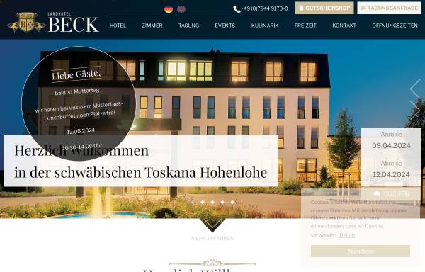 Vorschau von www.landhotel-beck.de, Landhotel Beck