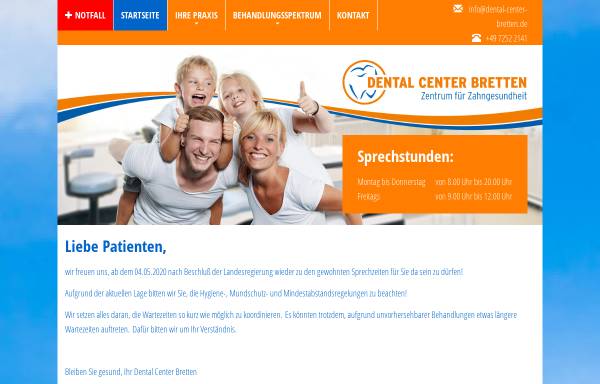 Vorschau von www.dental-center-bretten.de, Dental Center Bretten