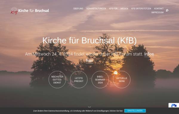 Vorschau von www.kf-bruchsal.de, Kirche für Bruchsal