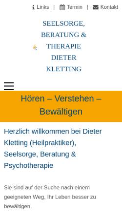 Vorschau der mobilen Webseite sb-kletting.de, Seelsorge und Psychotherapie Dieter Kletting