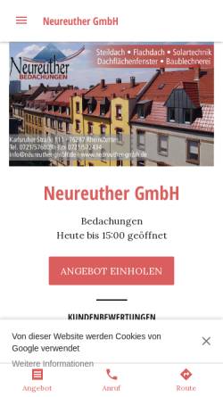 Vorschau der mobilen Webseite neureuther-gmbh.business.site, Neureuther Bedachungen GmbH