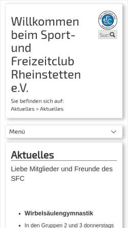 Vorschau der mobilen Webseite www.sfc-rheinstetten.de, Ski- und Freizeit- Club Rheinstetten
