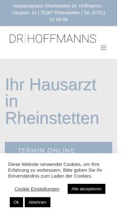 Vorschau der mobilen Webseite www.dr-hoffmanns.de, Hausärztin Dr. Ulrike Morlock-Fien in Rheinstetten