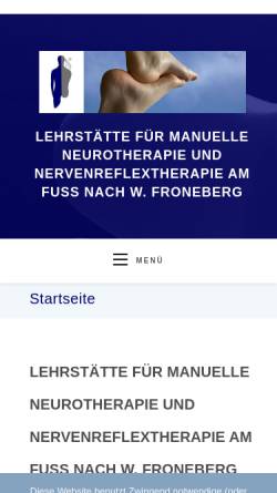 Vorschau der mobilen Webseite mnt-nrt.de, Lehrstätte für Manuelle Neurotherapie (MNT) und Nervenreflextherapie (NRT) am Fuß
