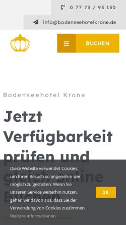 Vorschau der mobilen Webseite bodenseehotelkrone.de, Hotel Garni Krone am Obertor