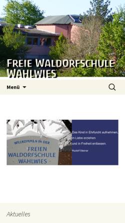 Vorschau der mobilen Webseite www.waldorfschule-wahlwies.de, Freie Waldorfschule Wahlwies
