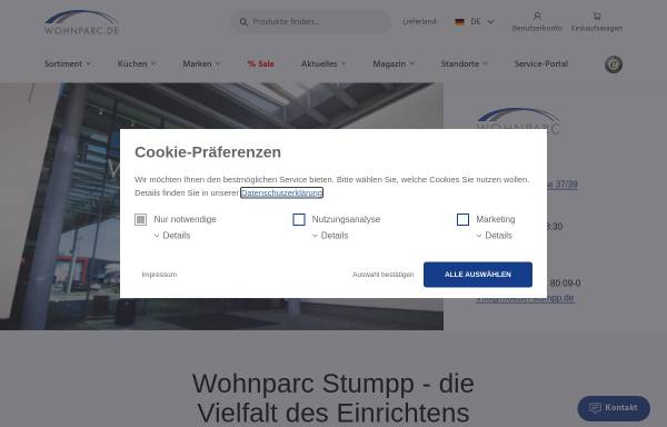 Vorschau von www.wohnparc-stumpp.de, Einrichtungshaus Rudolf Stumpp GmbH