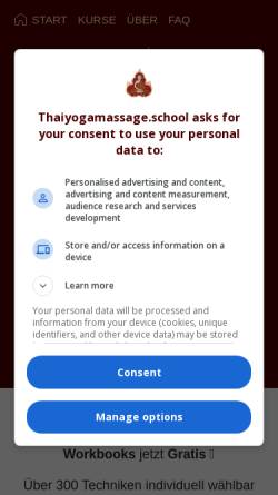Vorschau der mobilen Webseite tme-thaimassage-ausbildung.de, TME Thaimassage Europe