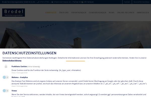 Vorschau von vfm-makler.de, Brodel Versicherungsmakler GmbH & Co.KG