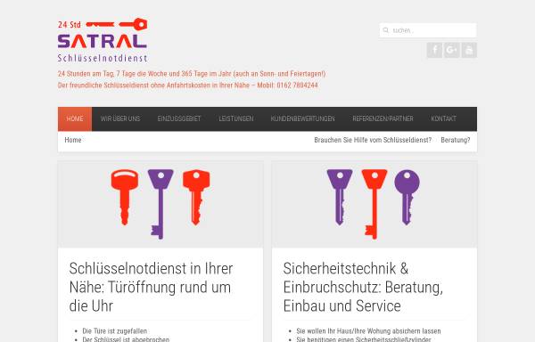 Vorschau von www.schluesseldienst-satral.com, Schlüsseldienst Satral